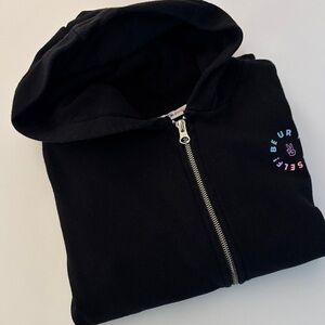 Kids Black Zip-Up Hoodie
